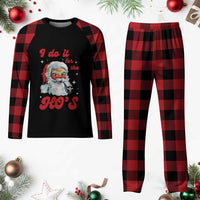 Funny I Do It For The Ho's Plaid Pajama Set Xmas Black Naughty Santa - Wonder Print Shop