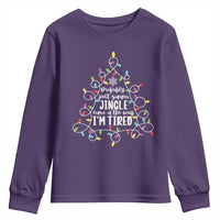 Probably Just Gonna Jingle Some Of The Way I'm Tired Christmas Youth Sweatshirt Xmas Light - Wonder Print Shop