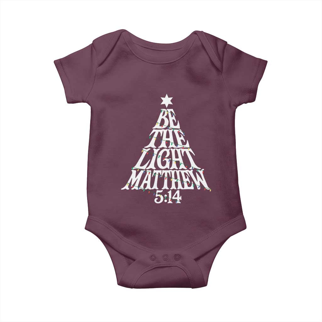 Christmas Be The Light Baby Onesie Christian Xmas Bible Verse - Wonder Print Shop