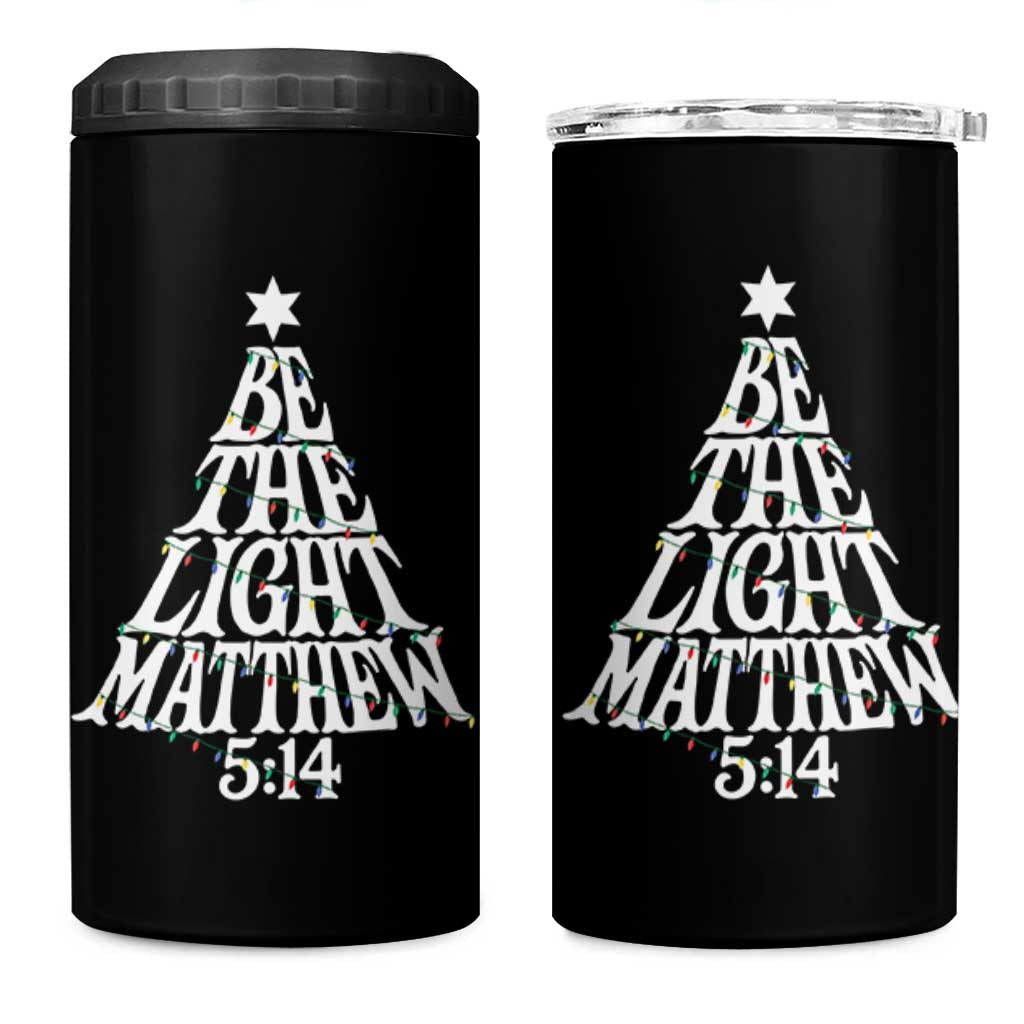 Christmas Be The Light 4 in 1 Can Cooler Tumbler Christian Xmas Bible Verse - Wonder Print Shop