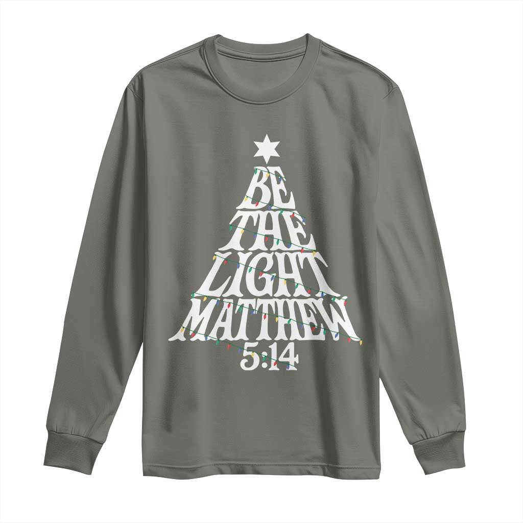 Christmas Be The Light Long Sleeve Shirt Christian Xmas Bible Verse - Wonder Print Shop