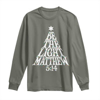 Christmas Be The Light Long Sleeve Shirt Christian Xmas Bible Verse - Wonder Print Shop