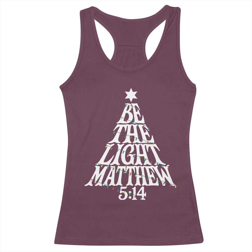 Christmas Be The Light Racerback Tank Top Christian Xmas Bible Verse - Wonder Print Shop