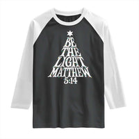 Christmas Be The Light Raglan Shirt Christian Xmas Bible Verse - Wonder Print Shop