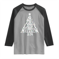 Christmas Be The Light Raglan Shirt Christian Xmas Bible Verse - Wonder Print Shop