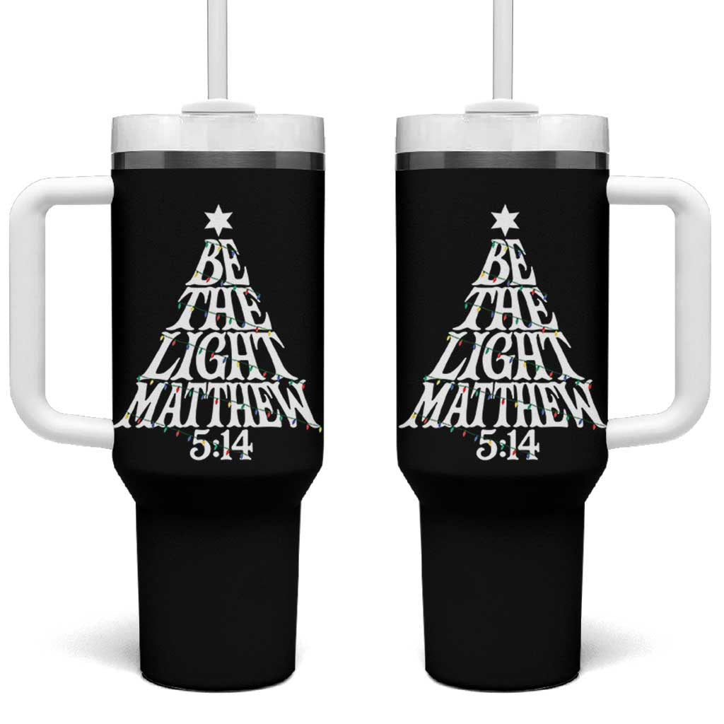 Christmas Be The Light Tumbler With Handle Christian Xmas Bible Verse - Wonder Print Shop