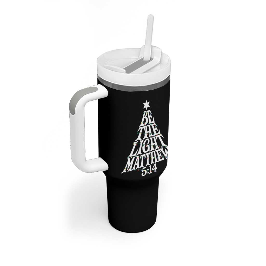 Christmas Be The Light Tumbler With Handle Christian Xmas Bible Verse - Wonder Print Shop
