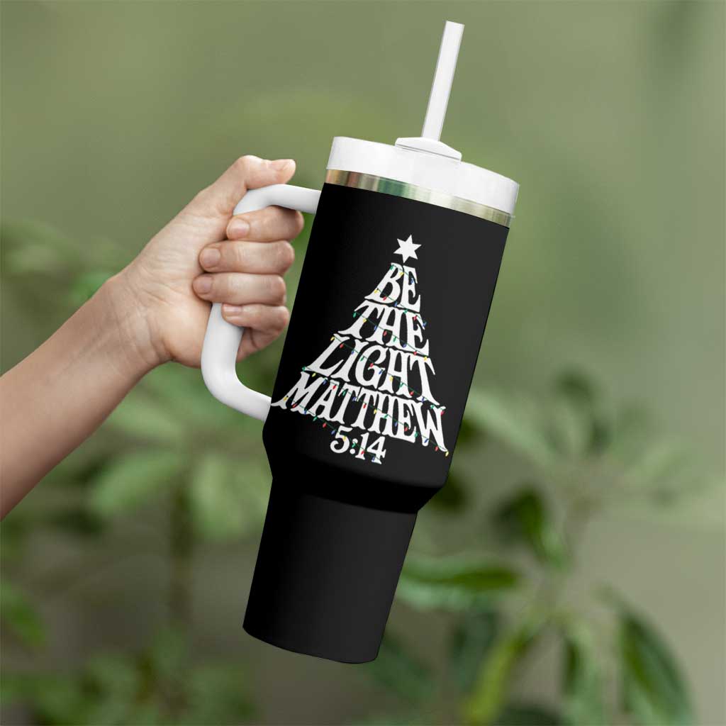 Christmas Be The Light Tumbler With Handle Christian Xmas Bible Verse - Wonder Print Shop