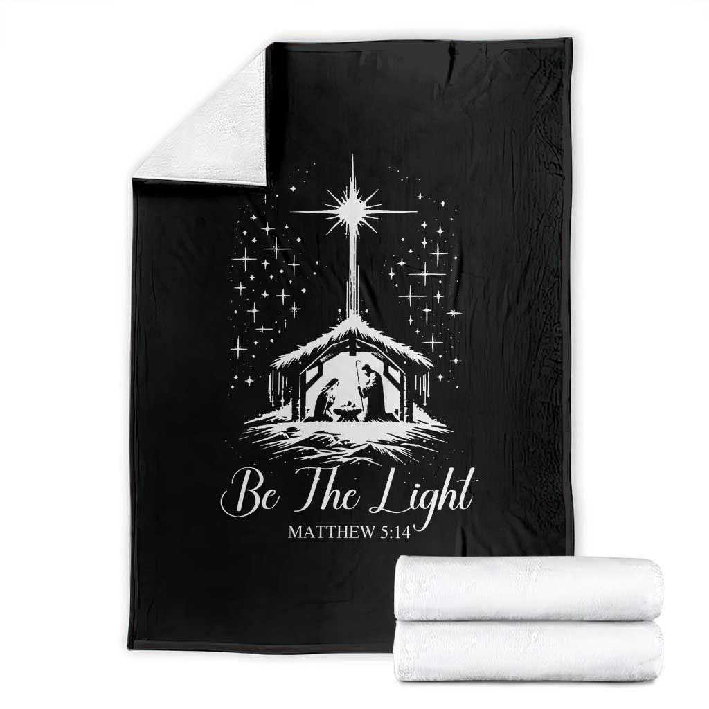 Be The Light Christian Christmas Throw Blanket Nativity Scene Bible Verse - Wonder Print Shop