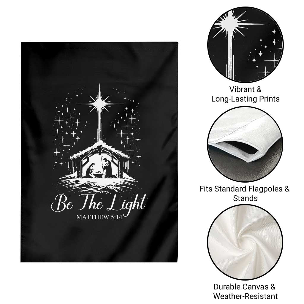 Be The Light Christian Christmas Garden Flag Nativity Scene Bible Verse - Wonder Print Shop