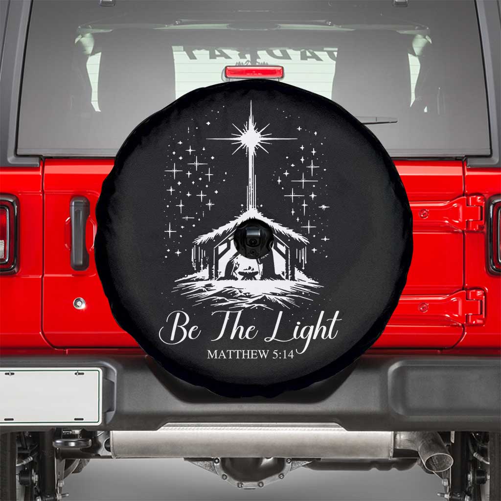 Be The Light Christian Christmas Spare Tire Cover Nativity Scene Bible Verse - Wonder Print Shop