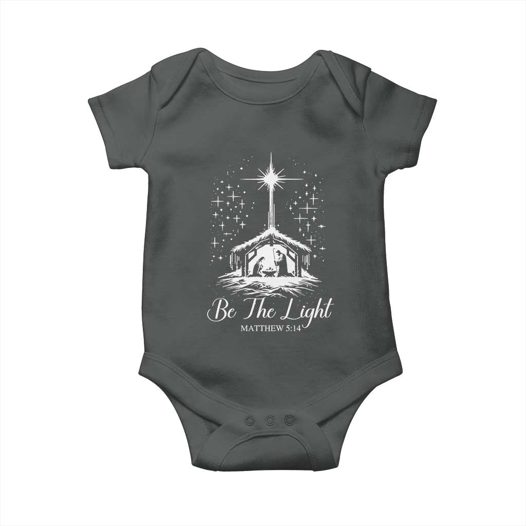 Be The Light Christian Christmas Baby Onesie Nativity Scene Bible Verse - Wonder Print Shop