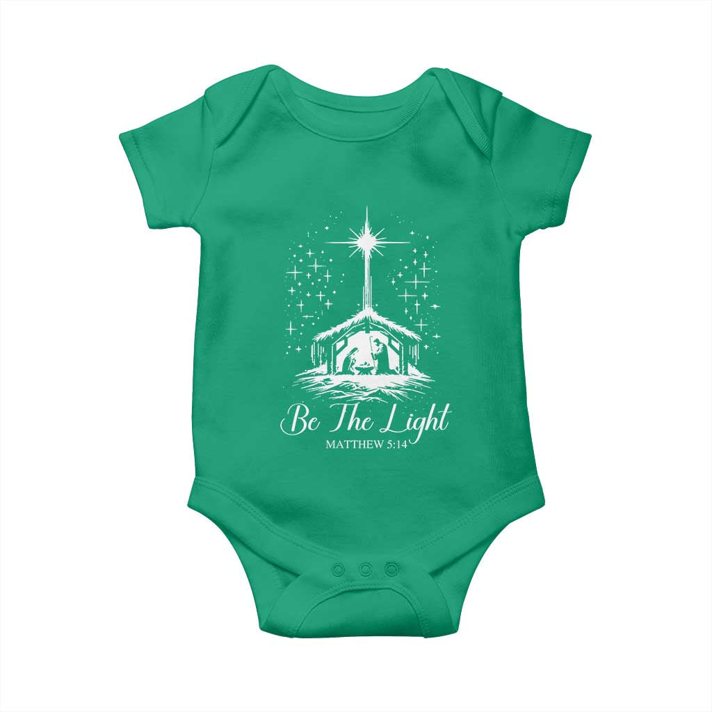 Be The Light Christian Christmas Baby Onesie Nativity Scene Bible Verse - Wonder Print Shop