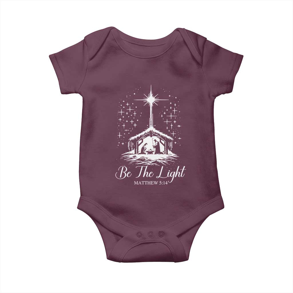 Be The Light Christian Christmas Baby Onesie Nativity Scene Bible Verse - Wonder Print Shop