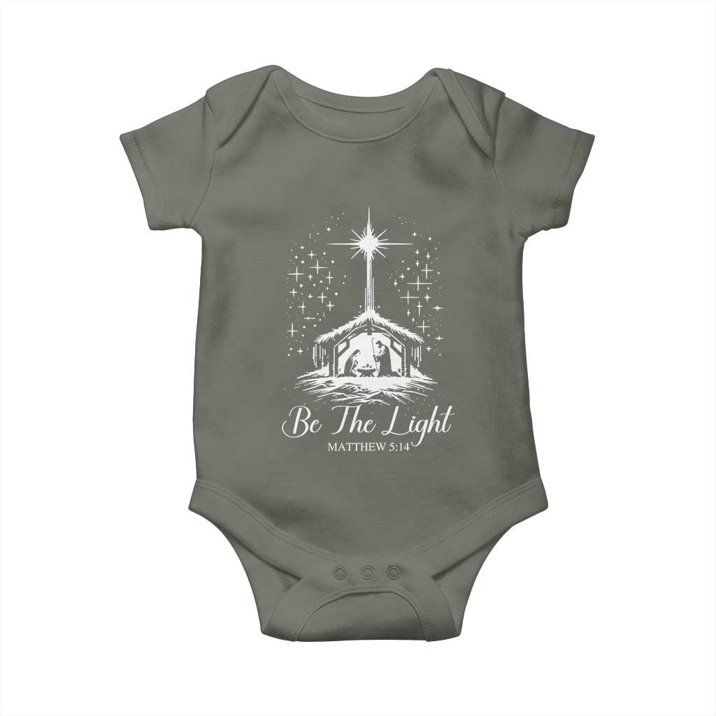 Be The Light Christian Christmas Baby Onesie Nativity Scene Bible Verse - Wonder Print Shop