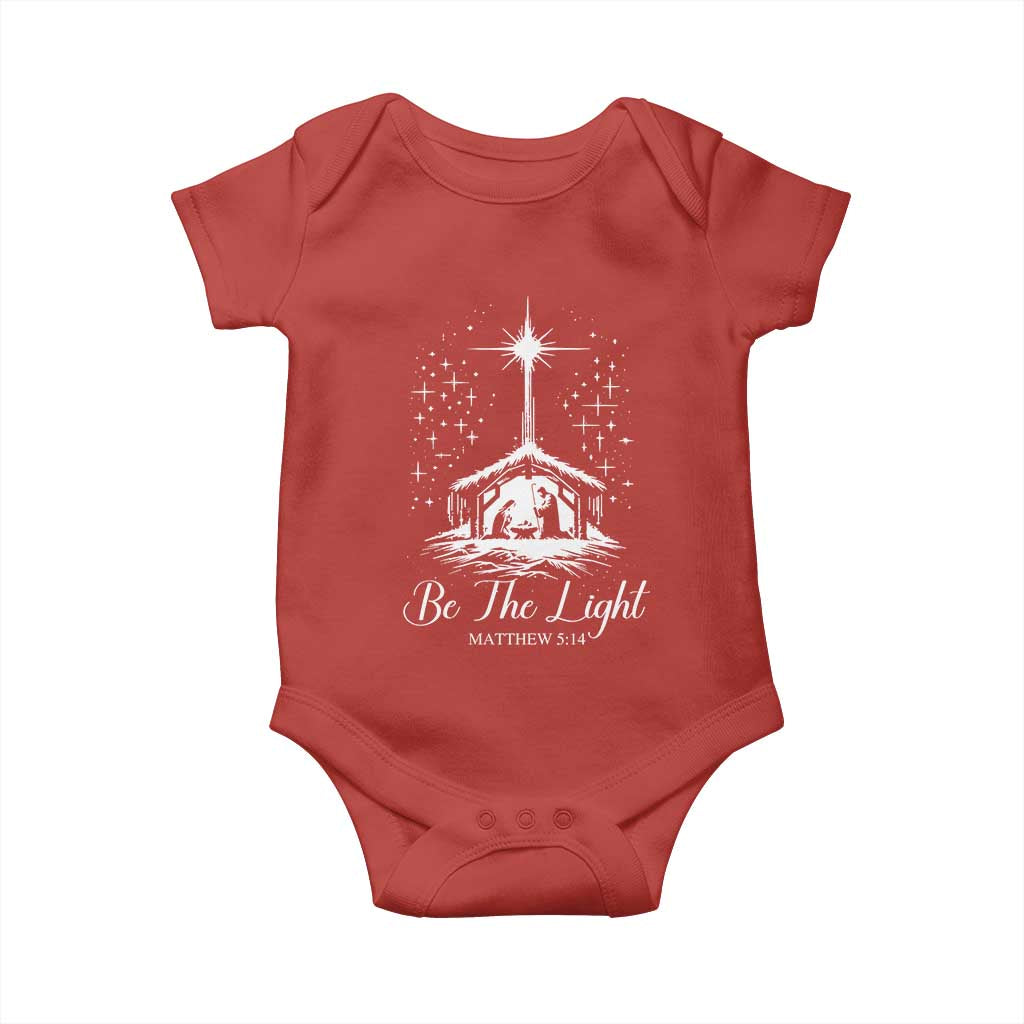 Be The Light Christian Christmas Baby Onesie Nativity Scene Bible Verse - Wonder Print Shop