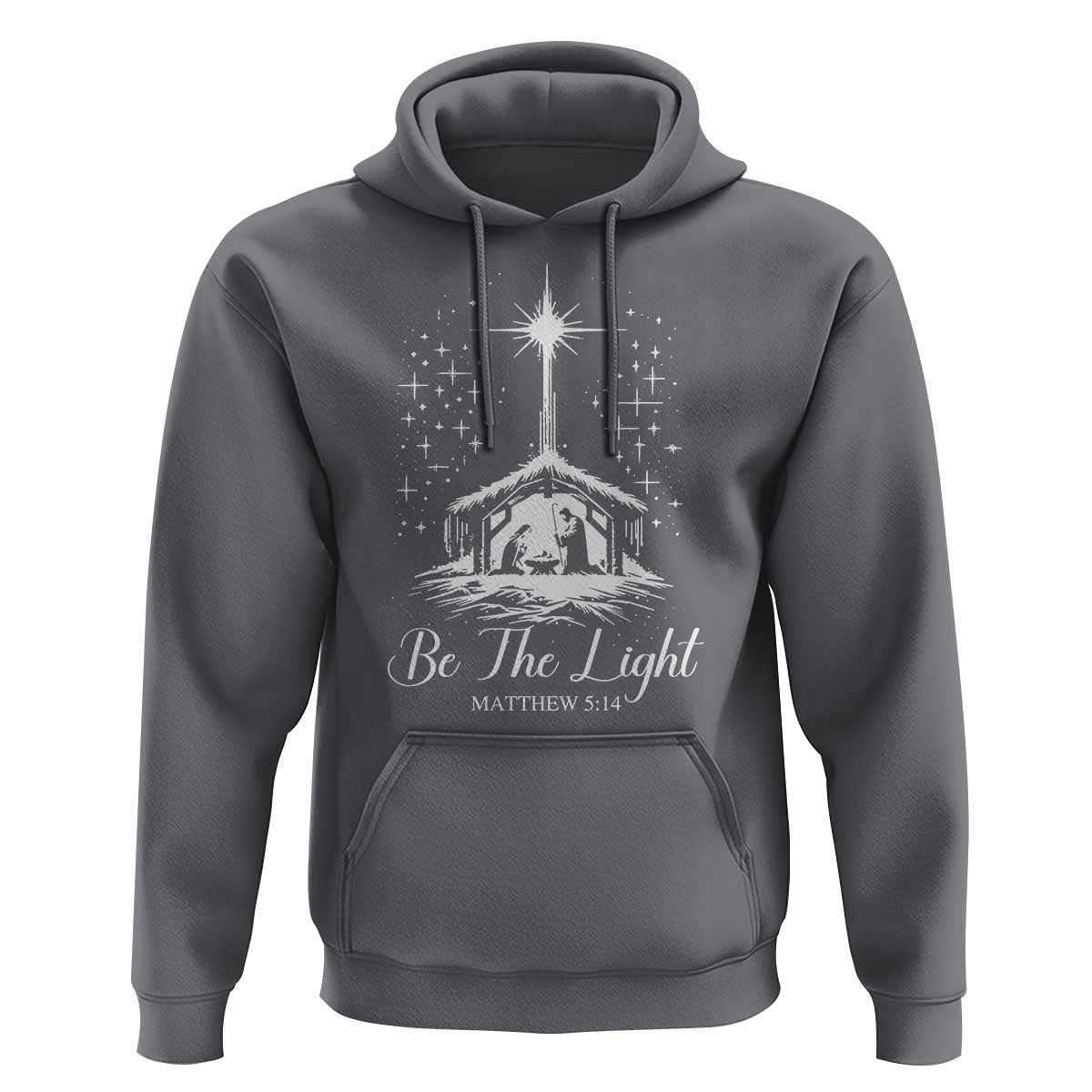 Be The Light Christian Christmas Hoodie Nativity Scene Bible Verse - Wonder Print Shop