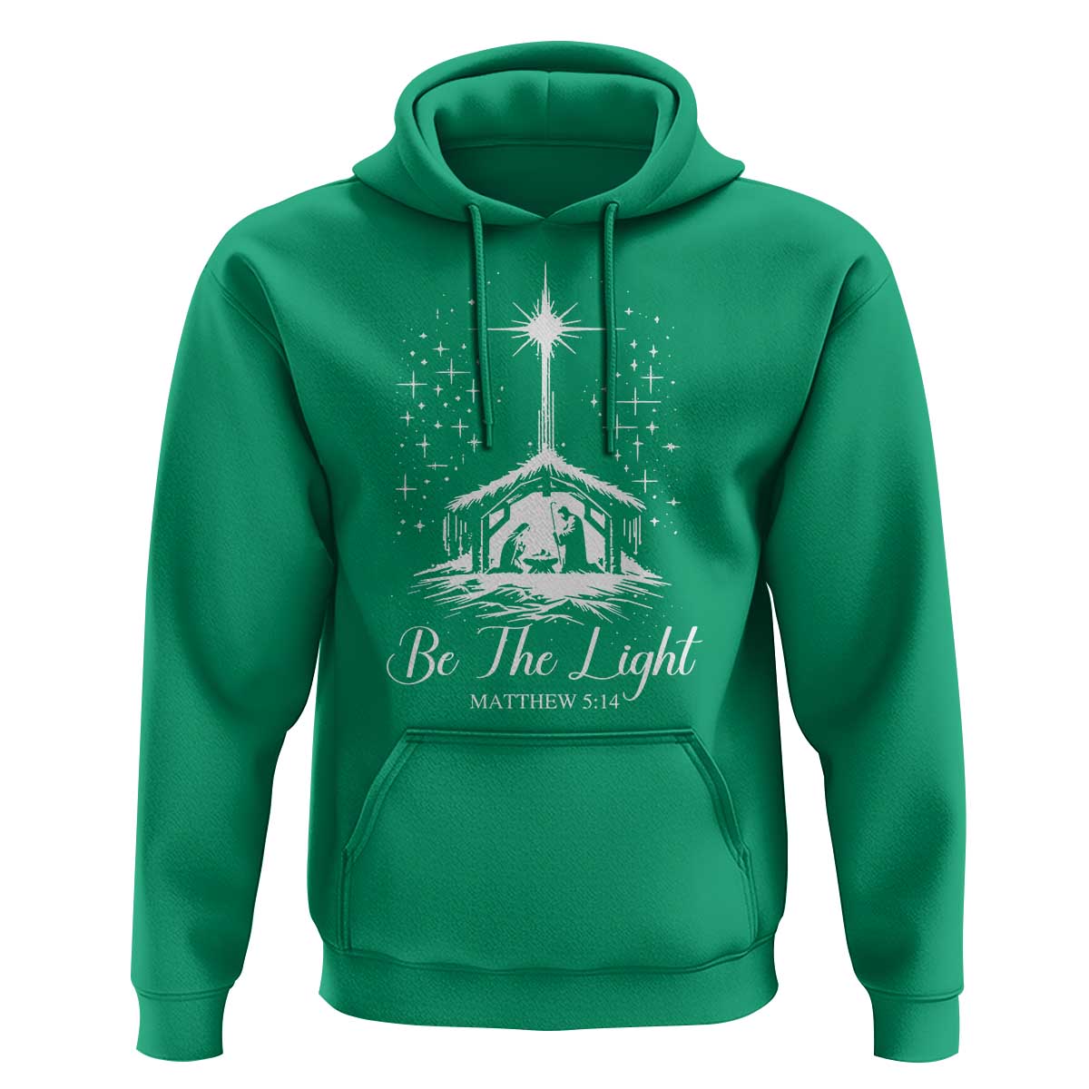 Be The Light Christian Christmas Hoodie Nativity Scene Bible Verse - Wonder Print Shop