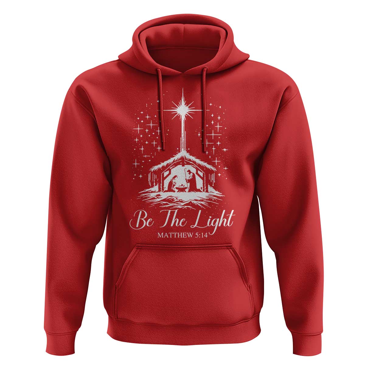 Be The Light Christian Christmas Hoodie Nativity Scene Bible Verse - Wonder Print Shop