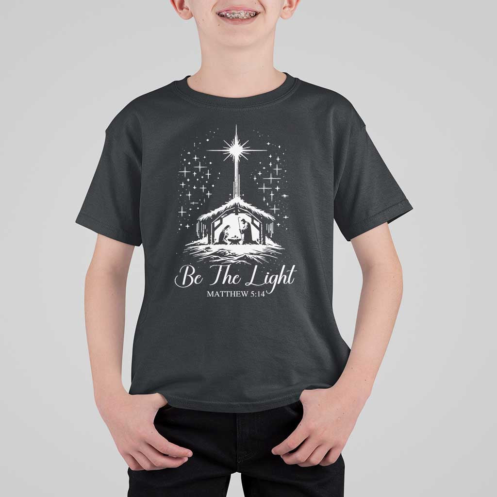 Be The Light Christian Christmas T Shirt For Kid Nativity Scene Bible Verse - Wonder Print Shop