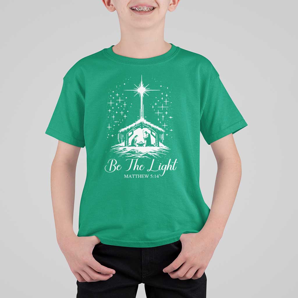 Be The Light Christian Christmas T Shirt For Kid Nativity Scene Bible Verse - Wonder Print Shop