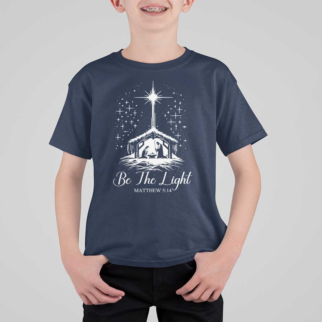Be The Light Christian Christmas T Shirt For Kid Nativity Scene Bible Verse - Wonder Print Shop