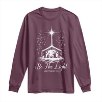 Be The Light Christian Christmas Long Sleeve Shirt Nativity Scene Bible Verse - Wonder Print Shop