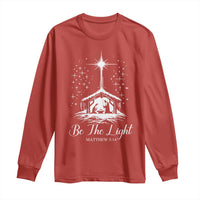 Be The Light Christian Christmas Long Sleeve Shirt Nativity Scene Bible Verse - Wonder Print Shop
