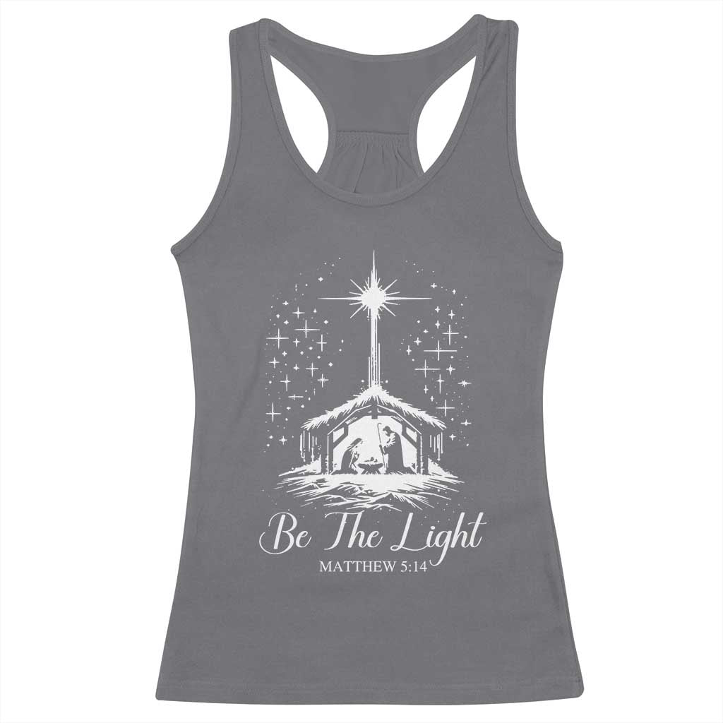 Be The Light Christian Christmas Racerback Tank Top Nativity Scene Bible Verse - Wonder Print Shop