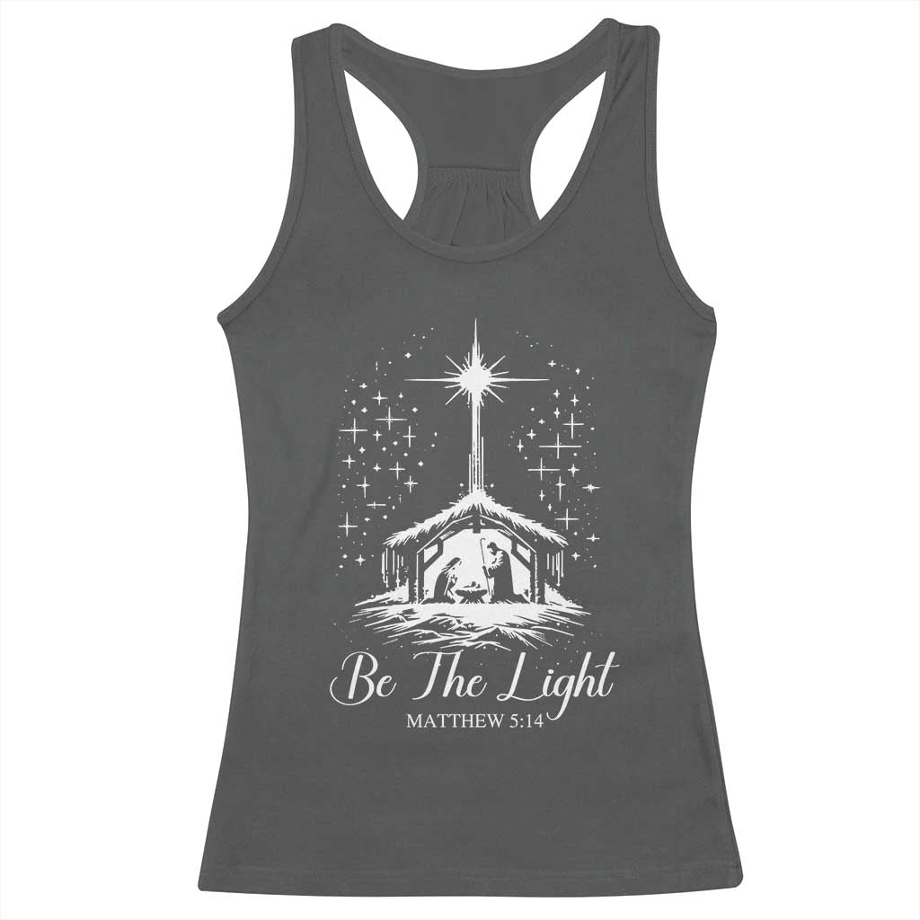 Be The Light Christian Christmas Racerback Tank Top Nativity Scene Bible Verse - Wonder Print Shop