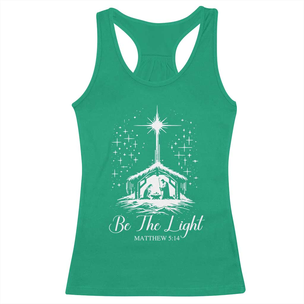 Be The Light Christian Christmas Racerback Tank Top Nativity Scene Bible Verse - Wonder Print Shop