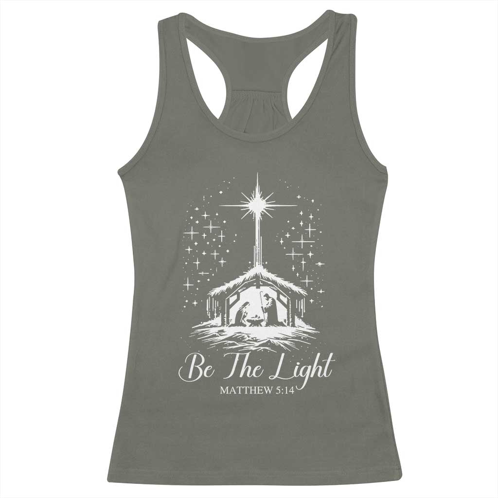 Be The Light Christian Christmas Racerback Tank Top Nativity Scene Bible Verse - Wonder Print Shop