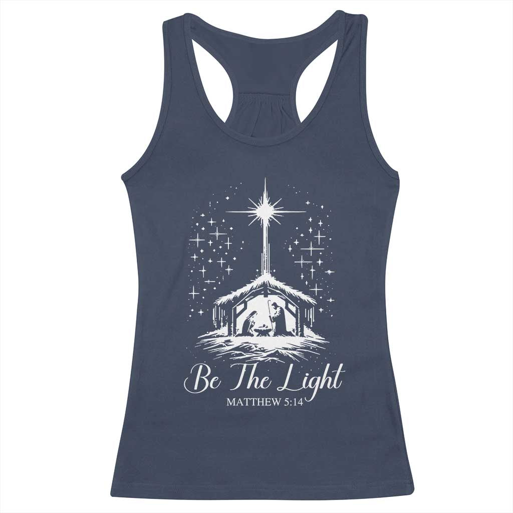 Be The Light Christian Christmas Racerback Tank Top Nativity Scene Bible Verse - Wonder Print Shop