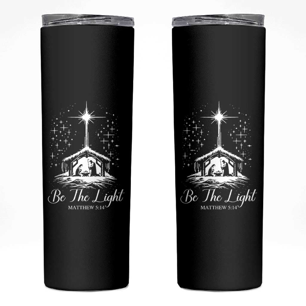 Be The Light Christian Christmas Skinny Tumbler Nativity Scene Bible Verse - Wonder Print Shop