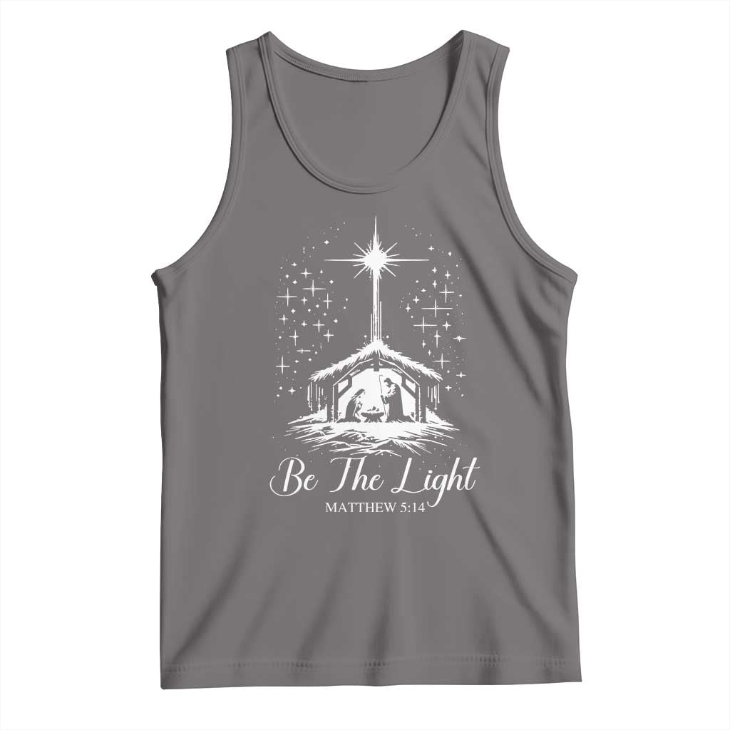 Be The Light Christian Christmas Tank Top Nativity Scene Bible Verse - Wonder Print Shop