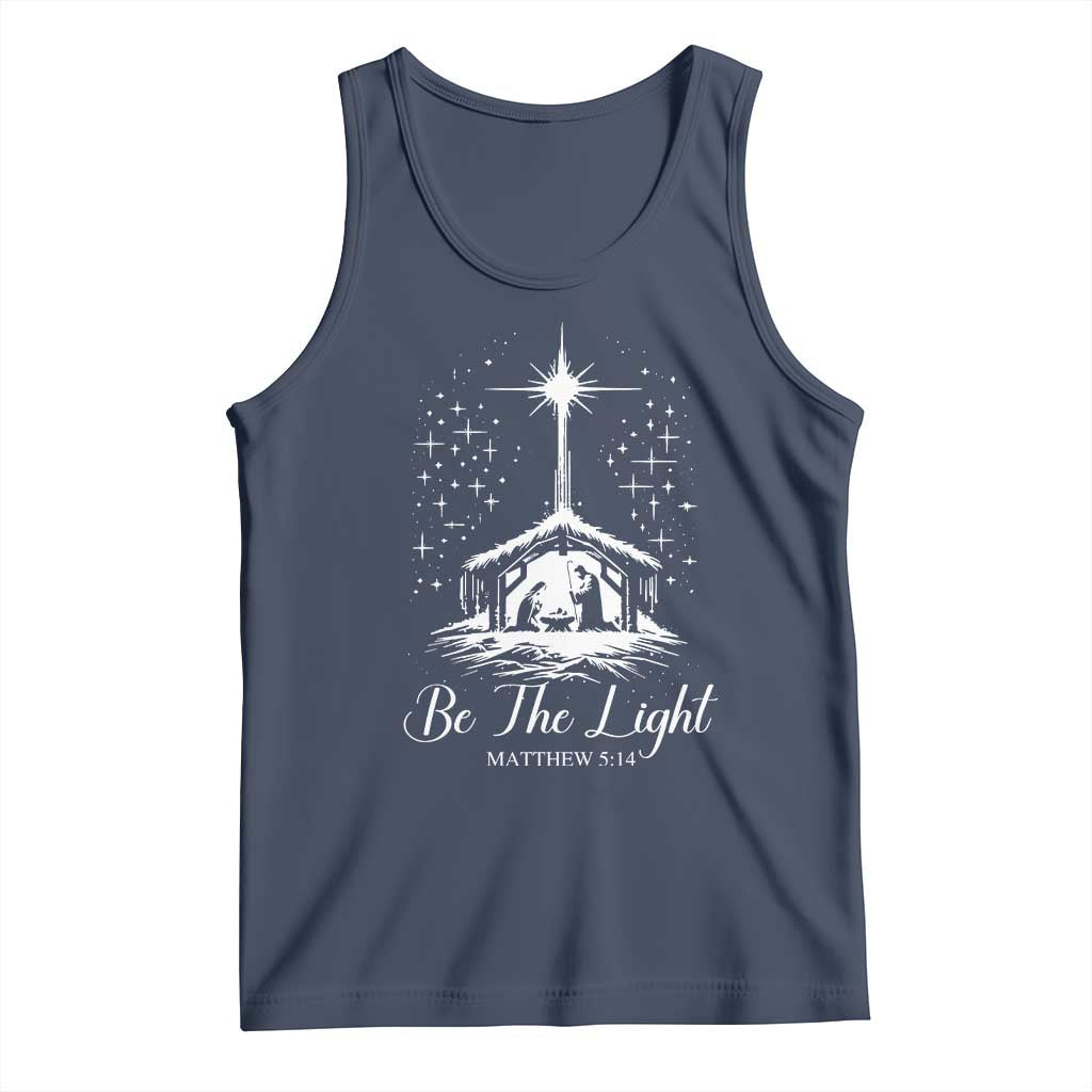 Be The Light Christian Christmas Tank Top Nativity Scene Bible Verse - Wonder Print Shop