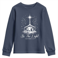 Be The Light Christian Christmas Youth Sweatshirt Nativity Scene Bible Verse - Wonder Print Shop