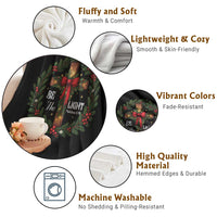 Christmas Be The Light Throw Blanket Christian Xmas Holiday Wreath Cross - Wonder Print Shop