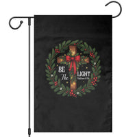 Christmas Be The Light Garden Flag Christian Xmas Holiday Wreath Cross - undefined