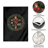 Christmas Be The Light Garden Flag Christian Xmas Holiday Wreath Cross - undefined