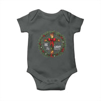 Christmas Be The Light Baby Onesie Christian Xmas Holiday Wreath Cross - Wonder Print Shop