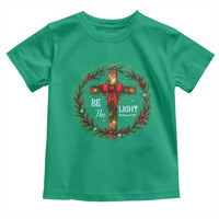 Christmas Be The Light Toddler T Shirt Christian Xmas Holiday Wreath Cross - Wonder Print Shop