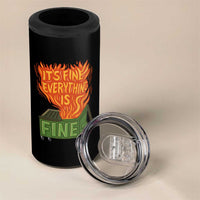 Funny Dumpster Fire 4 in 1 Can Cooler Tumbler Its Fine Everything Is Fine Chaos - Wonder Print Shop