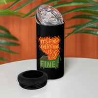 Funny Dumpster Fire 4 in 1 Can Cooler Tumbler Its Fine Everything Is Fine Chaos - Wonder Print Shop