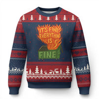Funny Dumpster Fire Ugly Christmas Sweater Its Fine Everything Is Fine Chaos - Wonder Print Shop