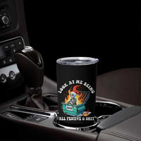 Funny Christmas Dumpster Fire Skeleton 2025 Tumbler Cup Look At Me Being All Festive And Shit - Wonder Print Shop
