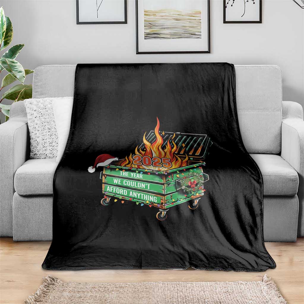 Funny Lil Dumpster Fire 2025 Throw Blanket The Year We Couldnt Afford Anything - Wonder Print Shop