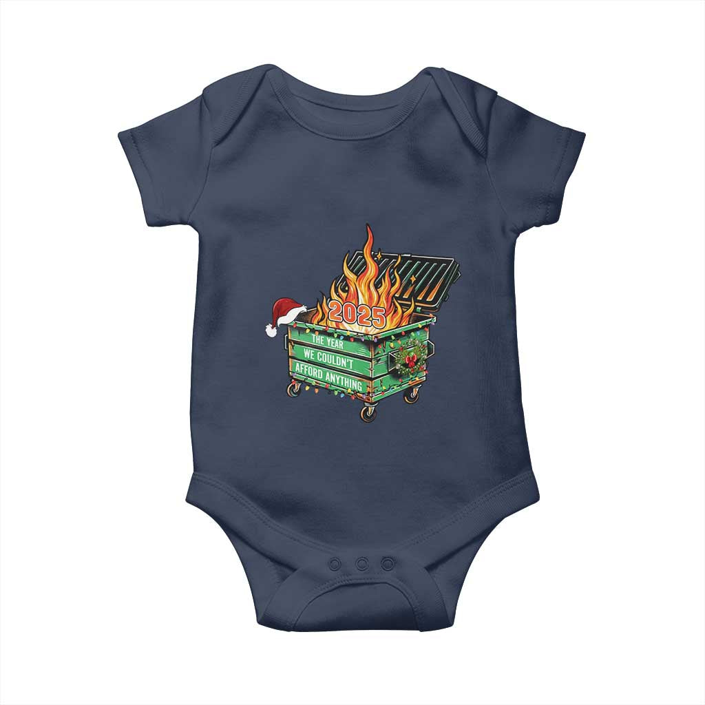 Funny Lil Dumpster Fire 2025 Baby Onesie The Year We Couldnt Afford Anything - Wonder Print Shop