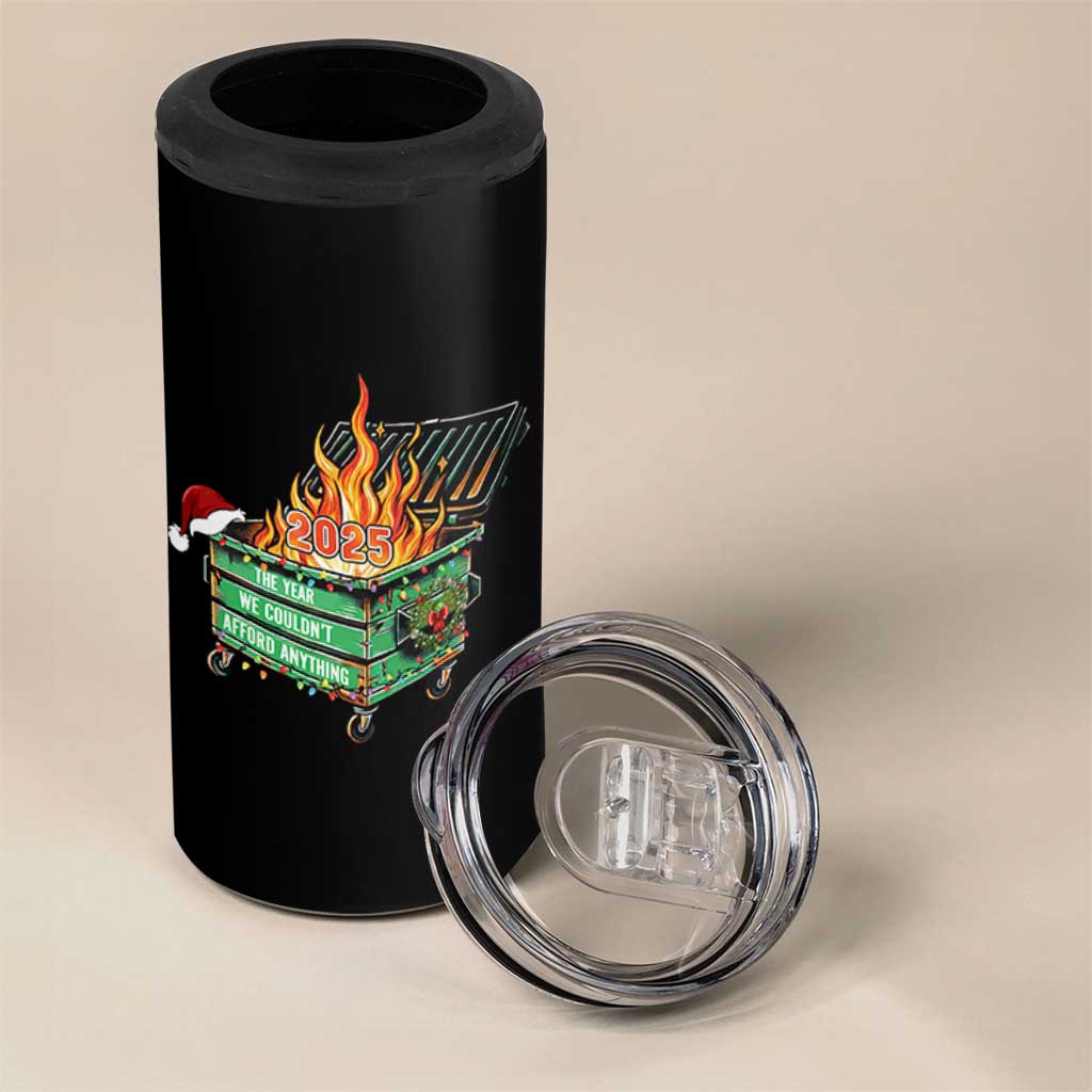 Funny Lil Dumpster Fire 2025 4 in 1 Can Cooler Tumbler The Year We Couldnt Afford Anything - Wonder Print Shop