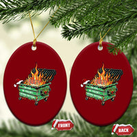 Funny Lil Dumpster Fire 2025 Ceramic Ornament The Year We Couldnt Afford Anything - Wonder Print Shop